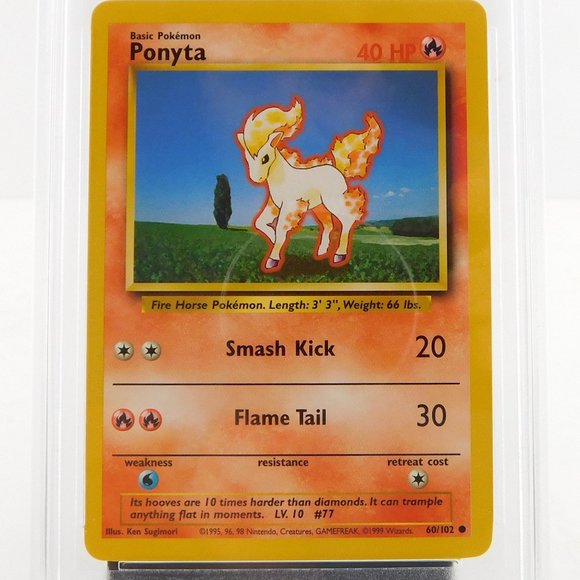 1999 Pokemon Base Set Unlimited #60 Ponyta PSA 9 MINT - Picture 3 of 3